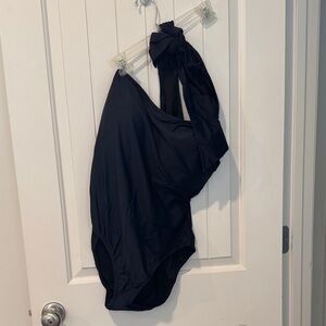 Navy Adorable tie One-Shoulder Swimsuit